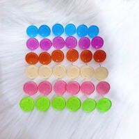 Spring style 100pcslot 14mm glitter print geometry acrylic rounds shape fashion earrings stud diy jewelry earring accessory