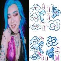 【ร้อน】สติกเกอร์รอยสัก Jinx เกมกันน้ำชั่วคราวผู้ใหญ่ Unisex Gothic Lolita คอสเพลย์ Prop อุปกรณ์เสริม