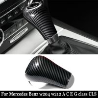 Car Styling Carbon Fiber Gear Shift Knob Cover For Mercedes W204 W212 A C E G Class CLS Interior Auto Handle Head Frame Stickers