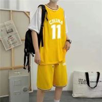 【Ready】? Basketb uform suit for men and women y -mat loose large size sports student class uform T- set