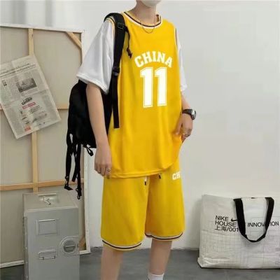 【Ready】🌈 Basketb uform suit for men and women y -mat loose large size sports student class uform T- set