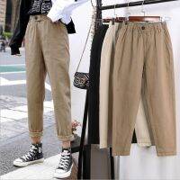 Summer thin Korean womens Harem Pants new quarter loose cotton casual pants fashion versatile quarter pants