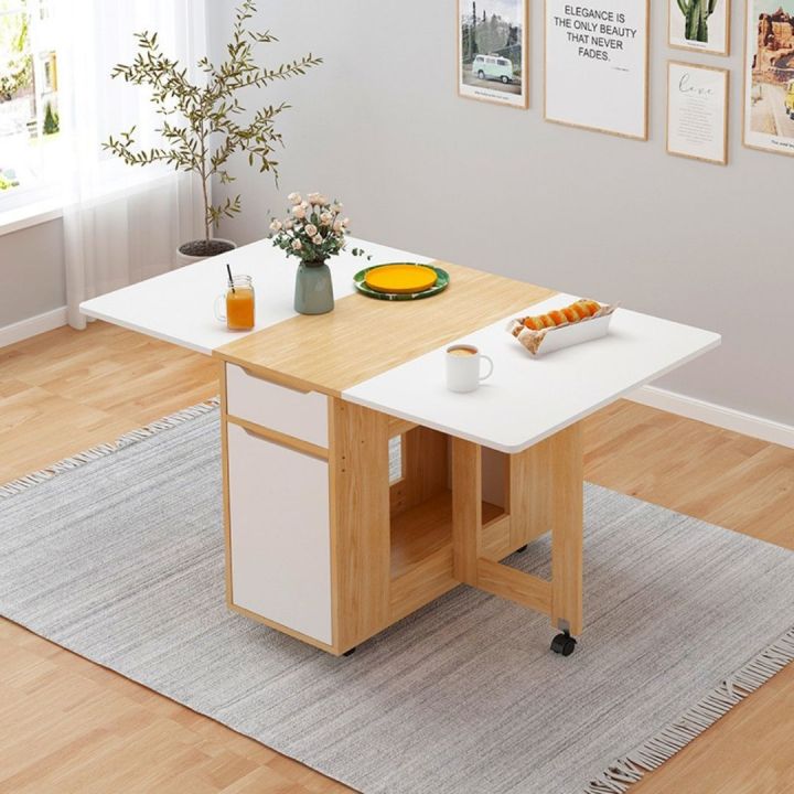 โต๊ะทานข้าวพับเก็บได้-โต๊ะทานข้าวสไตล์โมเดิร์น-ประหยัดพื้นที่-เหมาะสำหรับตกแต่งห้องมินิมอล-เหมาะกับคอนโด