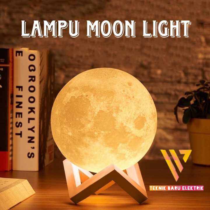 LAMPU MOON LIGHT LED BULAN UNIK LUCU 3D DEKORASI KAMAR TIDUR AESTETIK ...