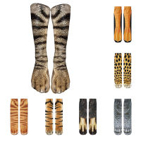 34PairsLot Leopard Cotton Socks Women Funny Print Casual Animal Cotton Sock Tiger Cat Paw High Ankle Socks Lot For Men Female