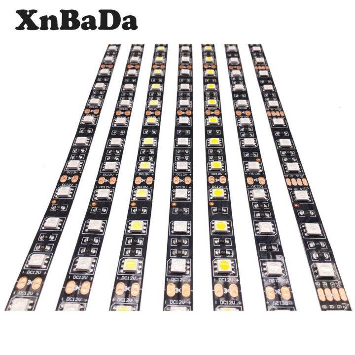 5m-5050-60-leds-m-flexible-black-pcb-led-strip-light-white-rgb-warm-white-red-green-blue-yellow-waterproof-ip30-65-dc12v-led-strip-lighting