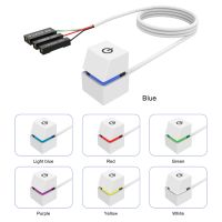 2/4m Portable Colorful LED Light Computer Desktop Power Switch PC Motherboard External Start Power On/Off Button Extension Cable