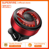 ไฟปลายจักรยาน SUPERFIRE BTL02กลางแจ้งคำเตือนในการขับขี่กลางคืนชาร์จไฟ Led ไฟท้ายอุปกรณ์ขับจักรยานถนนภูเขา