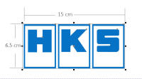 สติ๊กเกอร์ HKS สีฟ้า(ชุดละ 2 แผ่น)