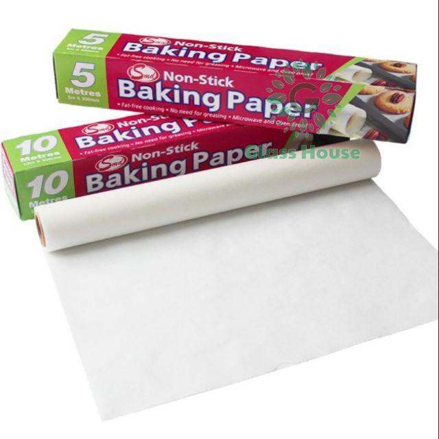 กระดาษไข-baking-paper-กระดาษรองอบ-กระดาษรองกันติด-อุปกรณ์เบเกอรี่-ยาว-5เมตร-และ10เมตร-gh99