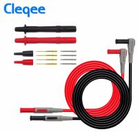 Cleqee โพรบ P1300a สำหรับการทดสอบ Probe Multimeter ปิดทองแบบเปลี่ยนได้มัลติมิเตอร์ชุดตะกั่วชุดหัวทดสอบหมวกกันน็อคปลั๊กมม. กล้วย4ตัว