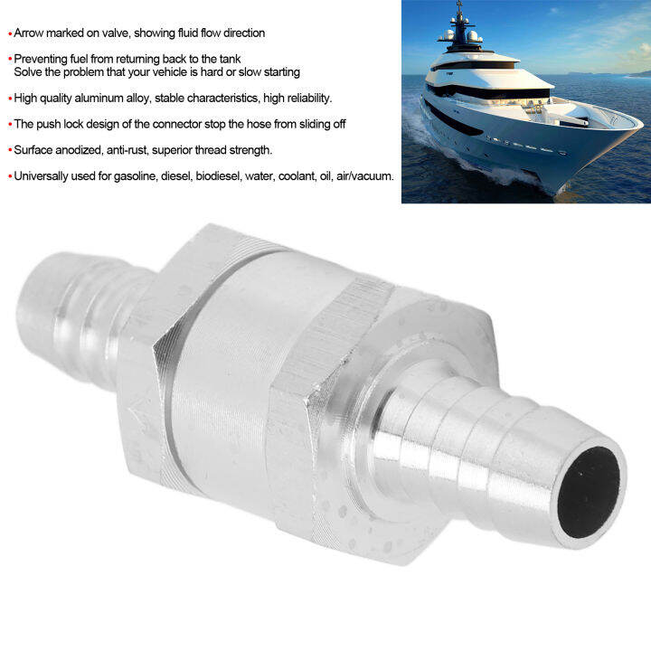 Fuel Line Check Valve One Way Check Valve Backflow Prevention Push Lock Design for Gasoline