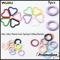 WUXU 5pcs 25มม. 4.54.2ซม. หัวเข็มขัดโอริงสำหรับฤดูใบไม้ผลิ กลม/รูปหัวใจ หลากสีหลายสี Carabiner ที่มีคุณภาพสูง คลิปหนีบตะขอ กระเป๋าถือกระเป๋าเงิน