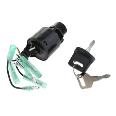 Ignition Switch Assembly with Key Replacement 35100-ZV5-013 Black for Honda Outboard