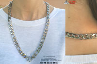 สร้อยคอ ห่วงหน้าหลัง Longoval3-1 10มิล สแตนเลสแท้100% stainless 316l สร้อยคอโซ่ Hiphop necklace allacc