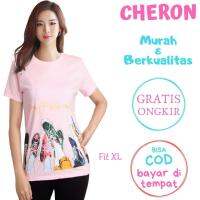 Cheron 16511-KAOS รูปสี่เหลี่ยมผืนผ้าเสื้อเชิ้ตผู้หญิง XL จริง Distro Chick Tops Kekinian ราคาถูกแขนสั้นทัมเบลอร์ Tshirt ผ้าฝ้ายหวีเสื้อยืดลำลองเสื้อผ้าวัยรุ่นผู้ใหญ่ ABG สำหรับกีฬาเดินสบายๆชุดกีฬาสีพิเศษสีชมพู