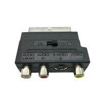 Factory Direct Sales 21Pin Scart Male To 3Rca Female Connector S-Video Adapter With In/Out Switch