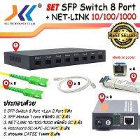 Fiber Optic SFP Switch 8 Port+2 Lan ครบชุด 5อย่าง