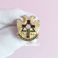 Masonic Masonry Freemason Enamel เข็มกลัดและ Pins Scottish Rite Rose Croix Cross 32องศา Lapel Pin Badge