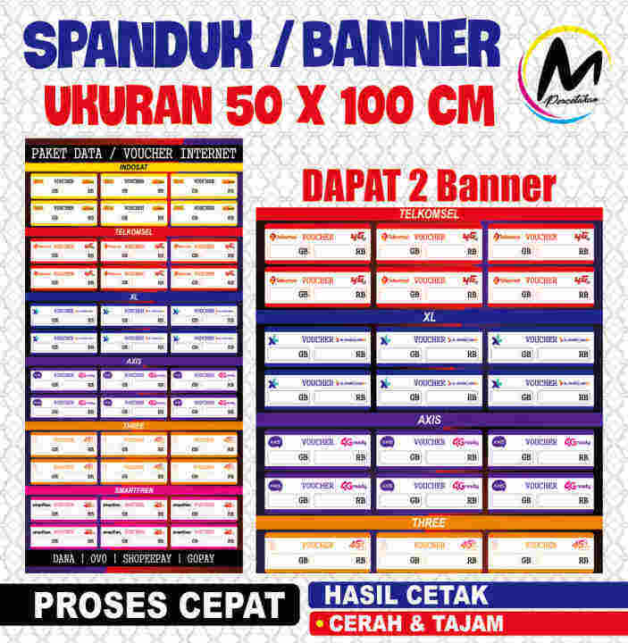 Jual Banner Tabel Harga Voucher Internet / Banner Konter / Spanduk ...