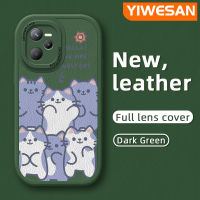 YIWESAN เคสสำหรับ Realme C35 C31 Narzo เคส50A การ์ตูนน่ารักเคสใส่โทรศัพท์หนังแมวเคสมือถือกันกระแทกซิลิโคนนิ่มสำหรับป้องกันการตกพร้อมเคสป้องกันกล้องเลนส์คลุมทั้งหมด