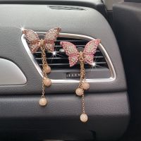 Car Air Freshener Air OutletConditioning Fashionable Rhinestone Borboleta Perfume Clip Women Auto motive Interior Accessories