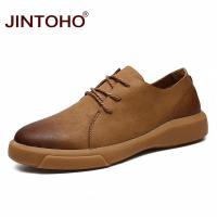 JINTOHO รองเท้าหนังแท้สำหรับผู้ชายแบรนด์รองเท้า Casual Leather สำหรับบุรุษแฟชั่นรองเท้าหนังรองเท้าชายรองเท้าแฟชั่นผู้ชายเกาหลี