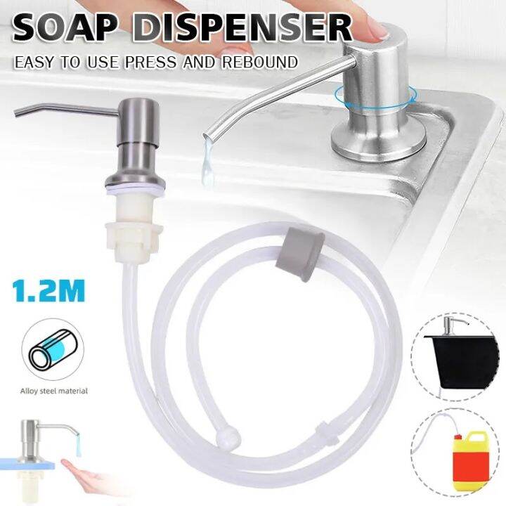 Stainless Steel Sink Liquid Soap Dispenser Pump Head Extension Silicone