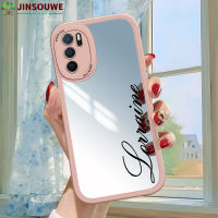 เคสมือถือ Jinsouwe เคส Oppoa16สำหรับ A16 OPPO สำหรับเด็กผู้หญิง,เคสกระจกคลุมเต็มปกหนังตัวอักษรแฟชั่นแบบบางเฉียบ