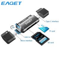 Eaget เครื่องอ่านการ์ดการ์ดรีดเดอร์ SD USB C 5 In 1 USB 3.0 TF/Mirco SD เครื่องอ่านการ์ดความจำประเภท C OTG แฟลชไดรฟ์ตัวแปลงการ์ดรีดเดอร์