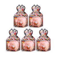 Laputa 5ชิ้นกล่องเก็บคริสต์มาสสไตล์นำมาใช้ใหม่กันน้ำใสคริสต์มาสผลไม้กล่องบรรจุภัณฑ์สำหรับพรรค5ชิ้นขนมที่มีประโยชน์