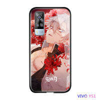 UCUC เคสโทรศัพท์เคสสำหรับ VIVO Y51 2020 Vivoy51กันกระแทกอะนิเมะสำหรับหญิงDemon Slayerเคสโทรศัพท์Kimetsuไม่มีYaiba Tanjirou Nezuko Glossyกระจกเทมเปอร์ปลอก