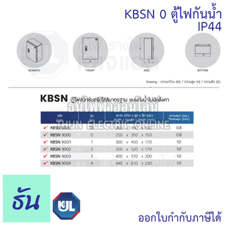 kjl-ตู้ไฟกันน้ำ-ไม่มีหลังคา-kbsn-0-ขนาด-25-x-35-x-15-cm-ip44-ตู้เหล็ก-หนา-คุณภาพดี-ธันไฟฟ้า-thunelectric