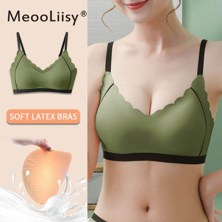 Meooliisy 2022 New Latex Bras For Women No Wire Seamless Lingerie Plus