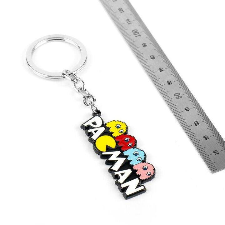 classic-game-jewelry-pacman-keychain-enamel-metal-key-ring-women-men-funny-trinket-key-chains-pendant-keyfob-gift-key-chains