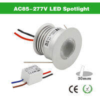 3W LED Spot Light AC85-277V โคมดาวน์ไลท์ตู้30มม. Cutout ห้องนอนเพดานห้องครัวตู้โชว์บันได Spotlight *