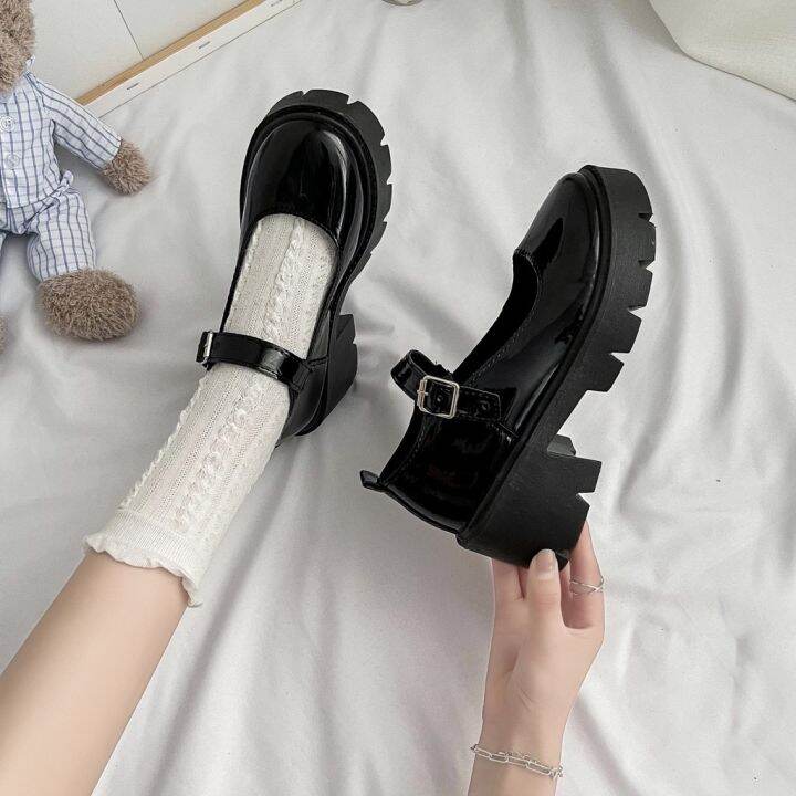 พร้อมส่ง-รองเท้าแพลตฟอร์ม-รองเท้าหนังสไตล์ญี่ปุ่น-สําหรับผู้หญิง-2021springlolitall-match