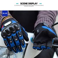 【CW】1 Pair Motorcycle Riding Gloves Unisex Motorbike Touch Screen Full Finger Protection Gloves Sport Cross Racing Scooter Gloves