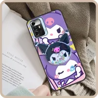 Waterproof Anti-knock Phone Case For ZTE Balde A72 5G foothold Soft Case glisten Cartoon phone stand holder Cover Cute