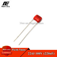 20Pcs CBB22 224J 100V 220nF 0.22UF CBB ตัวเก็บประจุฟิล์มโพลีโพรพิลีนเมทาลิค Capacitor Pitch 5MM 100V 224J 224K