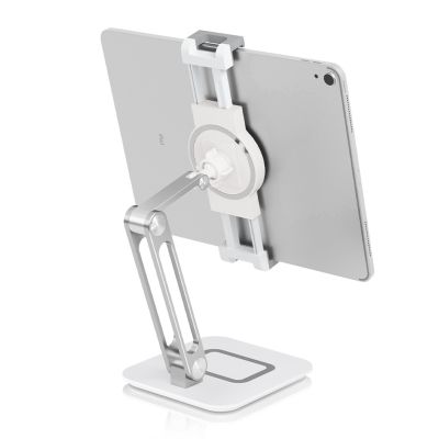 Tablet Stand Holder for Desk Adjustable Aluminum 360 Degree Rotating Desktop Mount Dock Compatible with iPad Air Mini Kindle