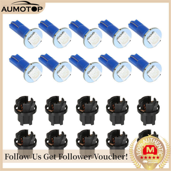 12V Dashboard Light Bulb T5 LED 5050 SMD Instrument Panel Lamp Blue