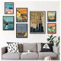 Venice Landscape ภาพวาดผ้าใบ Wall Art รูปภาพสำหรับตกแต่งห้องนั่งเล่นที่มีชื่อเสียง City Travel โปสเตอร์การ์ตูน New York