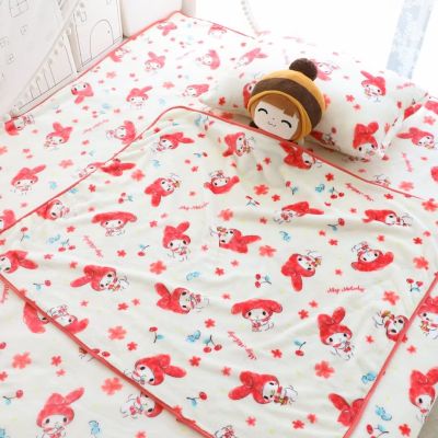 Kawaii Sanrio Melody การ์ตูน Flannel ผ้าห่มอะนิเมะตุ๊กตา Plush น้ำหนักเบานุ่มที่นอนผ้าห่ม Nap ผ้านวม Room Decor Gift