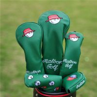 Malbon Golf Club #1 #3 #5 UT Headcovers Driver Fairway Woods Cover Leather Head Covers Set Protector อุปกรณ์กอล์ฟ