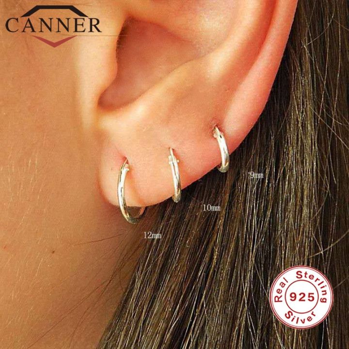canner-simple-mini-hoop-earrings-925-sterling-silver-fashion-temperament-circle-round-earring-for-women-thn