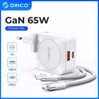 ORICO GaN 65W ที่ชาร์จไฟรวดเร็ว USB เครื่องชาร์จติดผนังที่ชาร์จโทรศัพท์มือถือ PD ที่ชาร์จแบบ C พร้อมสายสำหรับ Iphone 15/14