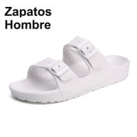 Womens Comfort Slippers Double Buckle Adjustable EVA Thicken Flat Men Sandals for Summer