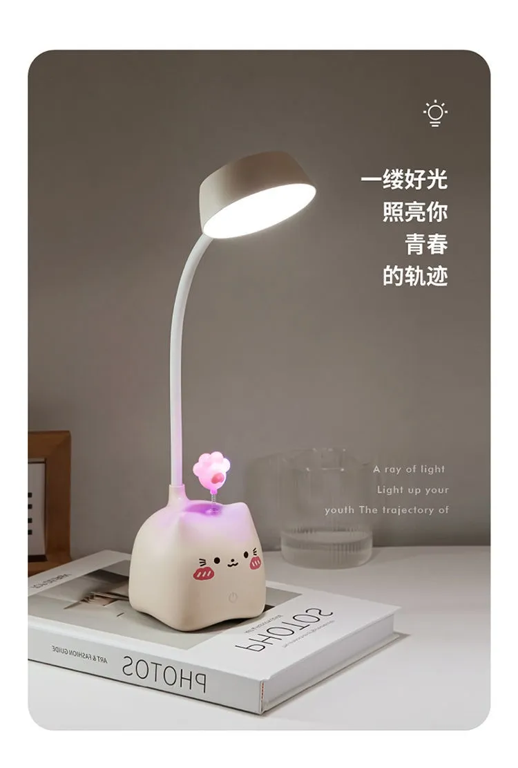 Led lamp ins wind appearance level of the learning desktop adjustable desk  lamp that shield an eye rechargeable cute cartoon lamps 