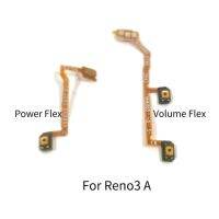 สําหรับ Oppo Reno 3 4 5 A F Lite ปุ่มปรับระดับเสียง Flex Cable สวิตช์ปุ่มด้านข้างเปิดปิดปุ่มควบคุมชิ้นส่วนซ่อม